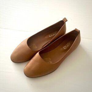 Brown leather glove flats